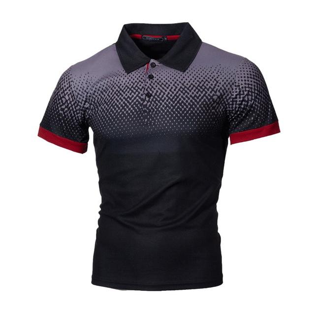 Men Short Sleeve Tee Camisa Masculina Hombre Jerseys Blouse Plus Size Polo Shirt Black