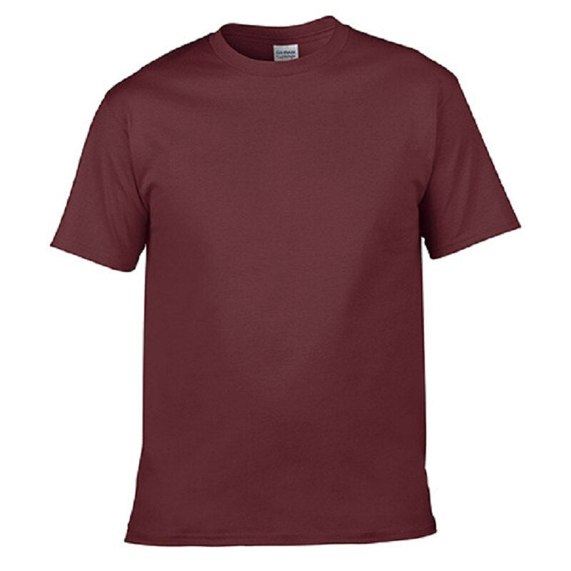 Men Short Sleeve T Shirt Fitness T-shirts O neck Tops Maroon Tshirts