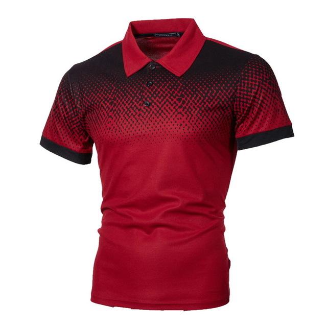 Men Short Sleeve Camisa Masculina Hombre Jerseys Blouse Plus Size Polo Shirt Red