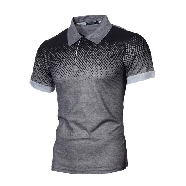 Men Short Sleeve Camisa Masculina Hombre Jerseys Blouse Plus Size Polo Shirt Gray