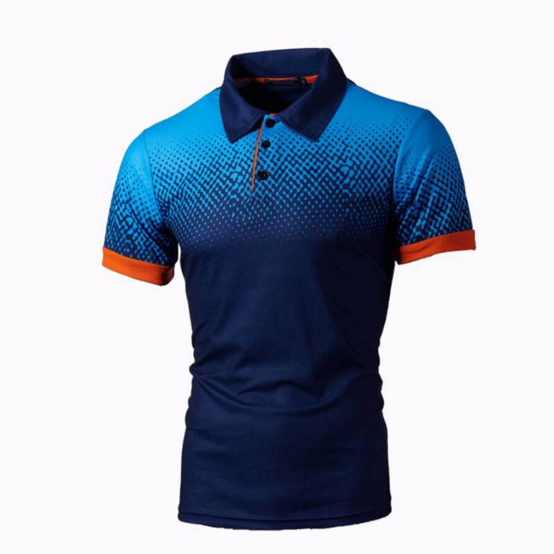 Men Short Sleeve Camisa Masculina Hombre Jerseys Blouse Plus Size Polo Shirt Navy Yellow